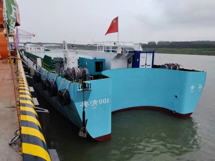 小清河复航首航船抵达章丘港区，山东济南迈入河海联运新时代